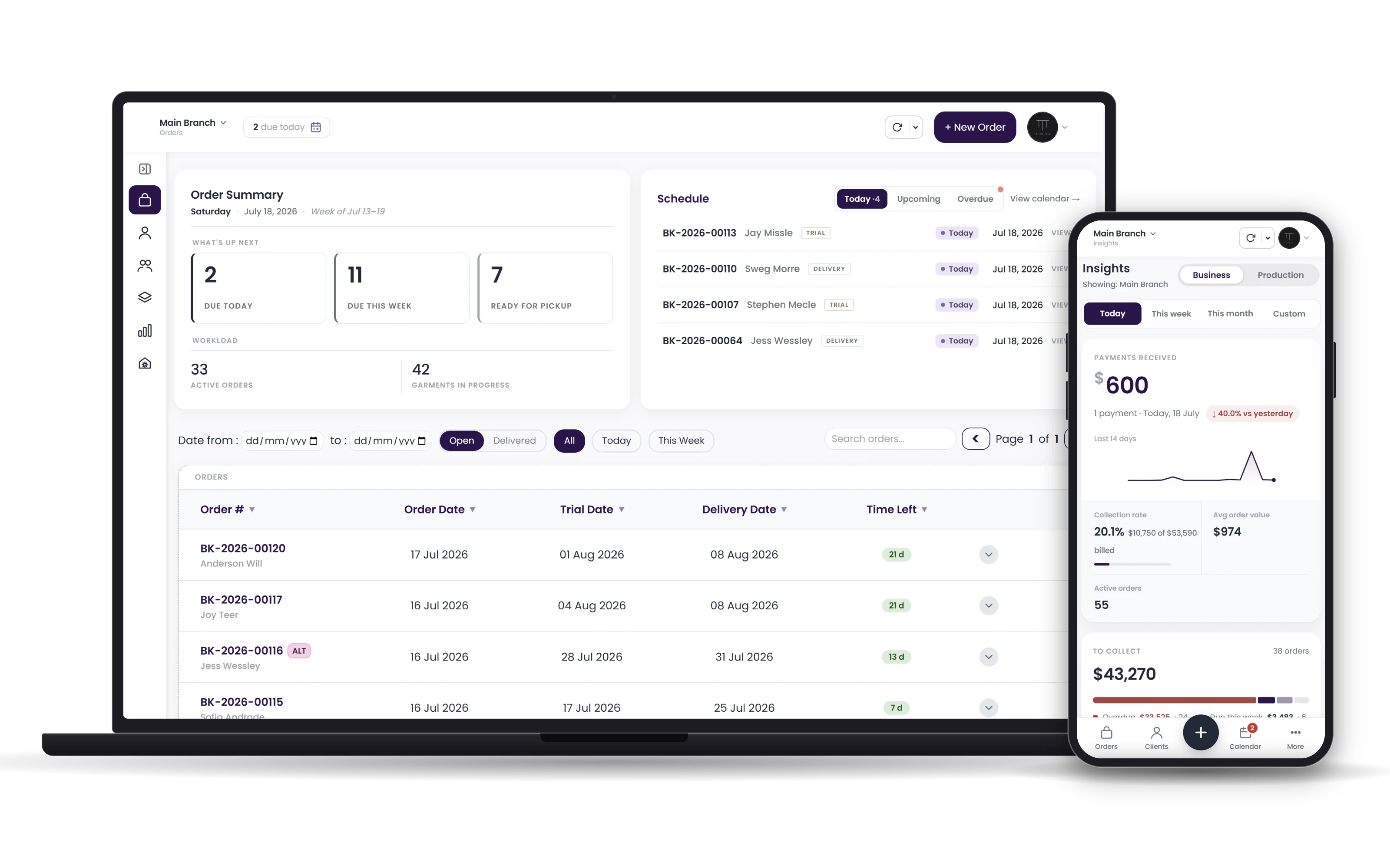 The StitchCore dashboard